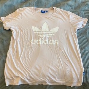 Adidas pink and green t shirt (green is a large)